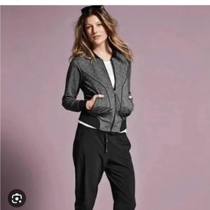 Athleta Bombtastic charcoal grey bomber jacket size XL